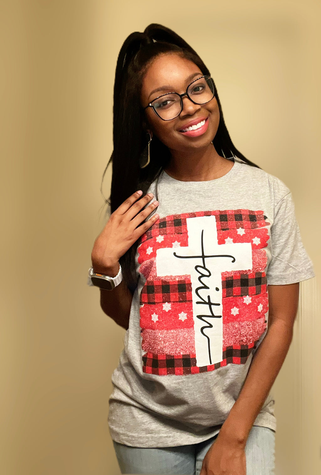 Faith white cross Tee