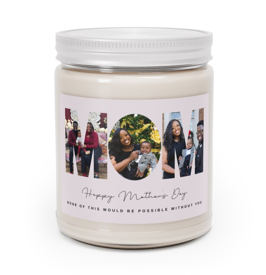ADD YOUR IMAGE CUSTOM Candle | Mother’s Day Custom Gift | 9oz Scented Natural Soy Candle